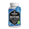 Biotine Complexe 10.000mcg - 365 Micro-Comprimés (1An) avec Sélénium et Zinc - Accélère Pousse des Cheveux, Peau et des Onglés - Vegan Pure Vitamine B8 - Sans Additifs Inutiles- Vitamaze®