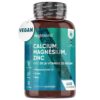 Calcium Magnésium Zinc Vitamine D3 K2 (MK7) 400 Comprimés Vegan (+1 An) Aavec Cuivre, Sélénium, Manganèse, Bore - Haute Absorption Multivitamines et Minéraux Immunité, Os, Peau, Muscles, Cheveux