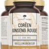 Ginseng Rouge de Corée Panax - Extra Fort 12 500 mg - 60 Gélules - Extrait de Racine de Ginseng avec 20% de Ginsénosides - Vegan