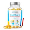 NUTRI & CO Omega 3 Huile de Poissons Sauvages EPAX®, Haute Concentration EPA DHA & Vitamine E Bio-Disponible, Fish Oil Pure, Oméga-3 Issus de Pêche Durable, 120 capsules Anti Oxydation, Made in France