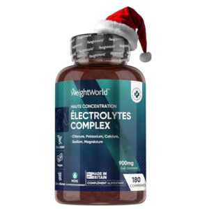 Electrolyte Complex - 180 Comprimés Keto 6 Mois - 900 mg/Portion - Sans Sucre Sodium, Calcium, Magnésium, Potassium, Chlorure - Sport, Fatigue, Hydratation - Alternative au Sachet, Sans Arrière-Goût