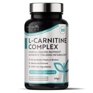 L-CARNITINE Vegan - Haute Dose Extra Fort - avec biotine, chrome, vitamine D, B3 & B6 - Pré-entraînement Sportif Energie Résistance - 150 capsules Végan - Métabolisme des macronutriments