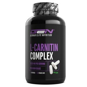 L-Carnitine Triple Complex - 3000 mg par portion journalière - Premium : Complexe d'Acetyl-l-carnitine, L-Carnitine Tartrate & Carnitine Fumarate - 120 Capsules - Haute Dose - Vegan