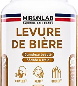 Levure de Bière Active | Pousse Cheveux | Haut Dosage 1640mg - Testé | Enrichi Vitamines & Minéraux | Complément alimentaire Cheveux Peau & Ongles | 120 gélules-1 mois | Laboratoire Français MIRONLAB