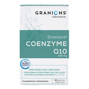 Coenzyme Q10 GRANIONS | Complément alimentaire peau | Coenzyme Q10 120mg avec Magnésium + Cuivre | Peau nette, acne, anti oxydant | Made in France | 30 gelules